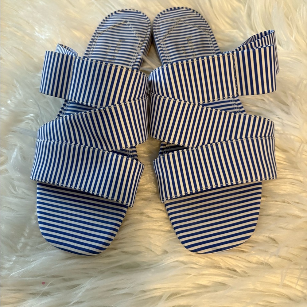 Kate Spade New York Bianca slide sandals in a blue and white striped size 8.5 - Picture 7 of 8